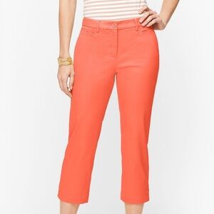 Talbots Women's 6 Coral Cotton Blend Tapered Slim Leg Perfect Skimmer Crop Pants